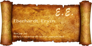 Eberhardt Ervin névjegykártya