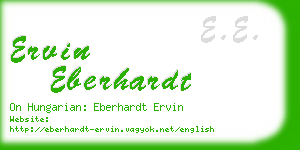 ervin eberhardt business card